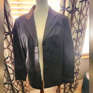 Leather Black Jacket Size Large Clio Leather